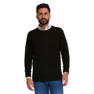 Jack Pyke Mens Knitted Lambswool Crew Neck Sweater / Dark Olive